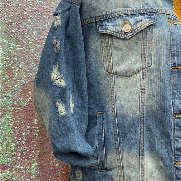 Plus Size Denim Jacket - Picture 4 of 6